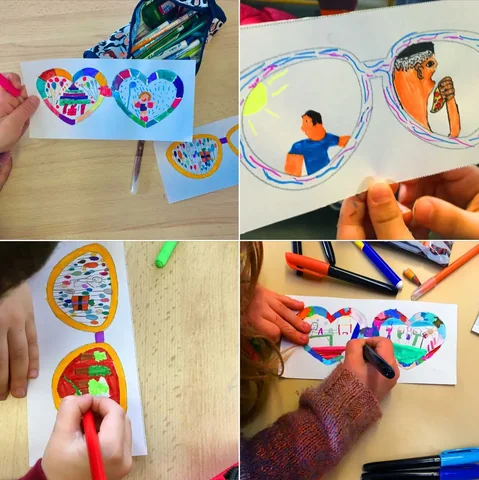 Glasses drawn by the children