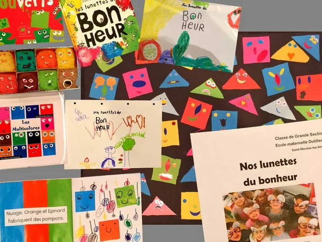 Workshop board about The Happiness Glasses